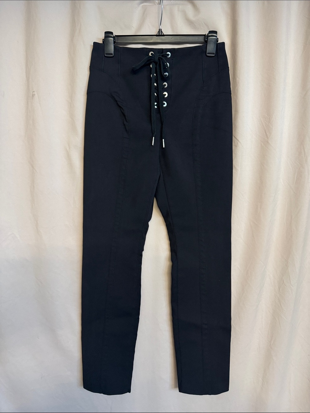 Dion Lee Black Lace-Up High-Waist Trousers